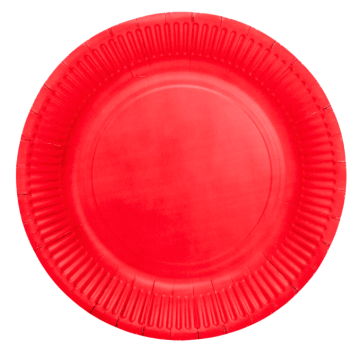 Raude pap tallerkner 8x - Ø 18 cm