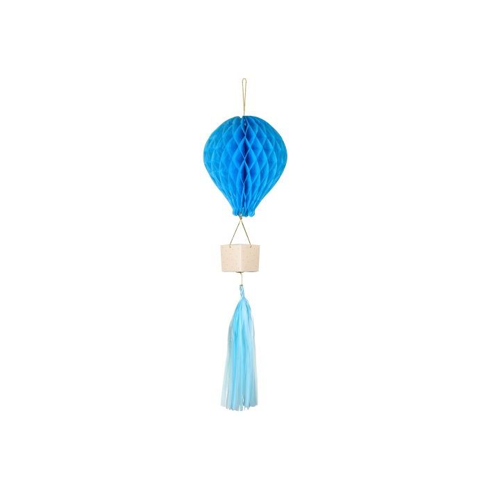 Lyseblå honeycomb luftballon dekorasjon - 28 cm