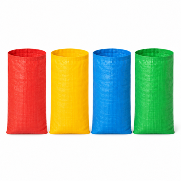 Sekkestafettposer 4x i assorterte farger - 60x104 cm