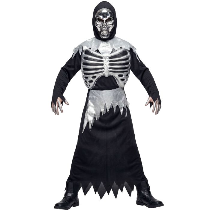 Grim Reaper kostyme med ribben til gutter