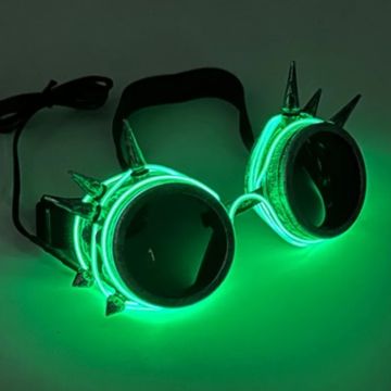 LED-briller med pigger grønn