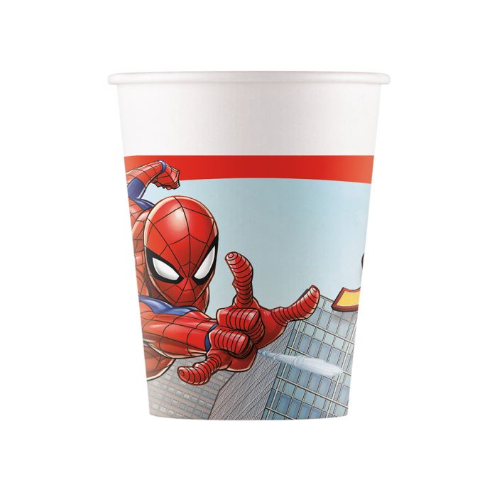 Spiderman pappkoppar 8x - 200 ml