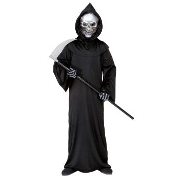 Grim Reaper kostyme med sølvmaske til gutter