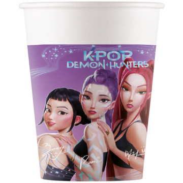 K-Pop Demon Hunters krus 8x - 200 ml engangs pappkrus