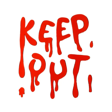 Blodig keep out halloween klistremerke