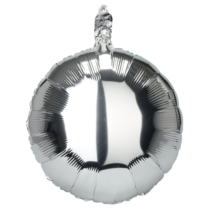 Rund sølvfolieballong 10x - 46 cm