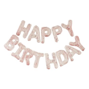 Transparent konfetti Happy Birthday Ballon Banner