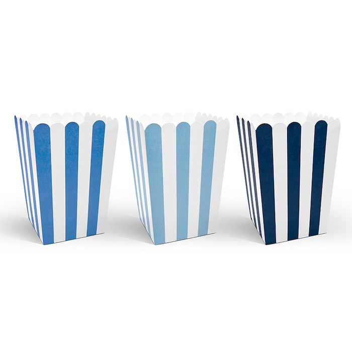 Popcornbeger i blå fargar - 6x