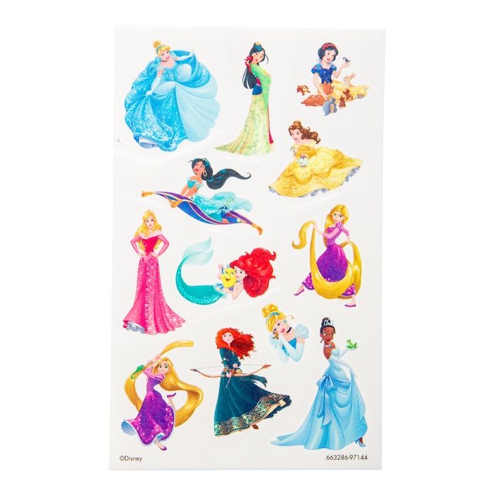 Falske og midlertidige tatoveringar disney prinsesser 12x