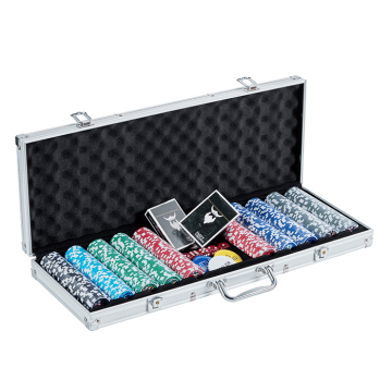 Pokersett 500 Royal Flush chips 11,5 g. aluminiums koffert low stakes PartyVikings