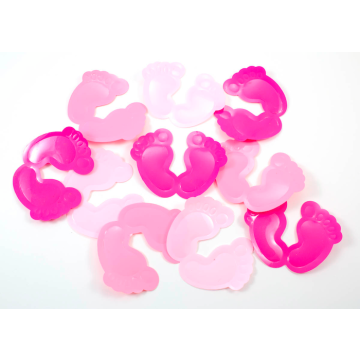 Rosa og lyserosa babyfotar-konfetti - 8,5  6,5 cm