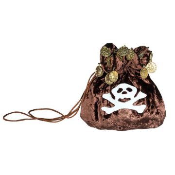Piratpose med hodeskalle brun - 18x18 cm