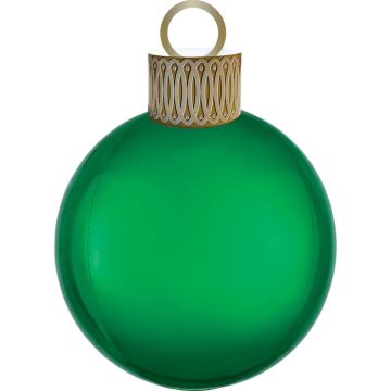 Stor Grøn Julekuleballong - 38 x 50 cm