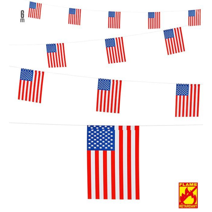 USA Flagg Gurlande Amerikansk Flagg - 6 m