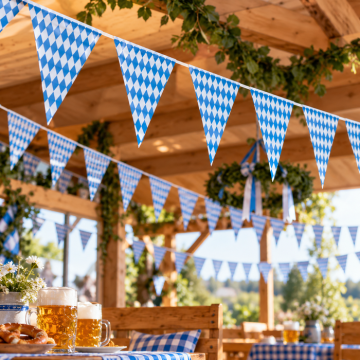 Oktoberfest girlander m. flagg - 10 meter