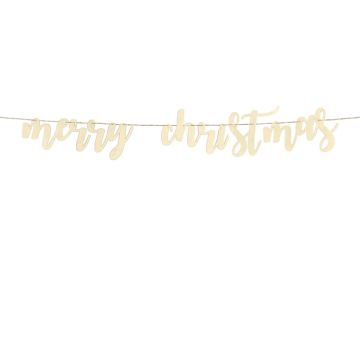 Merry Christmas Banner i Tre - 87 cm