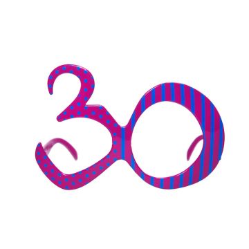 30 års bursdagsbriller fuchsia