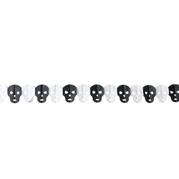Svart og kvit halloween skullguirlande
