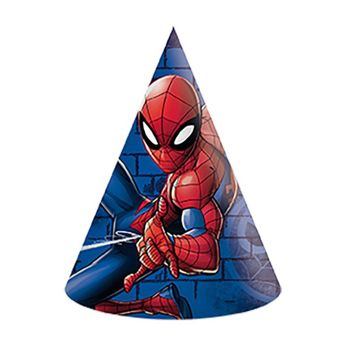 Spiderman Festhatter blå 6x - 16 cm