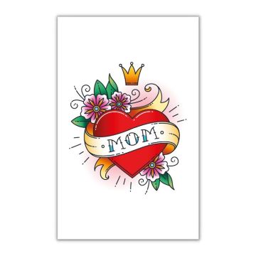 Falsk mor tatovering med hjarte 10.5x20 cm 