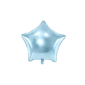 Stjerneforma folieballong lyseblå - Ø48 cm