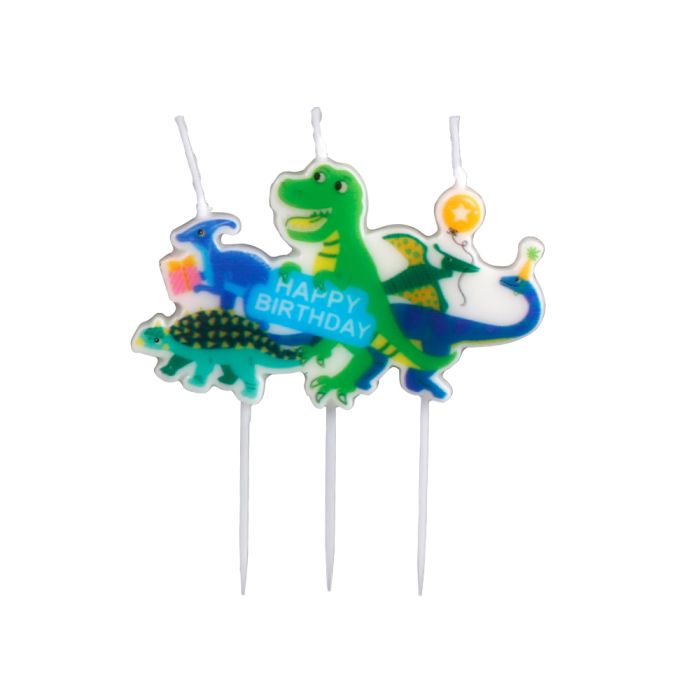 Bursdagslys dinosaur motiv 9 cm