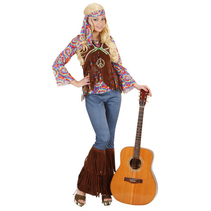 Psykedelisk hippie-kostyme for dame