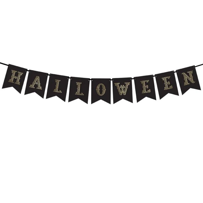 Halloween banner svart girlande - 2,5 meter