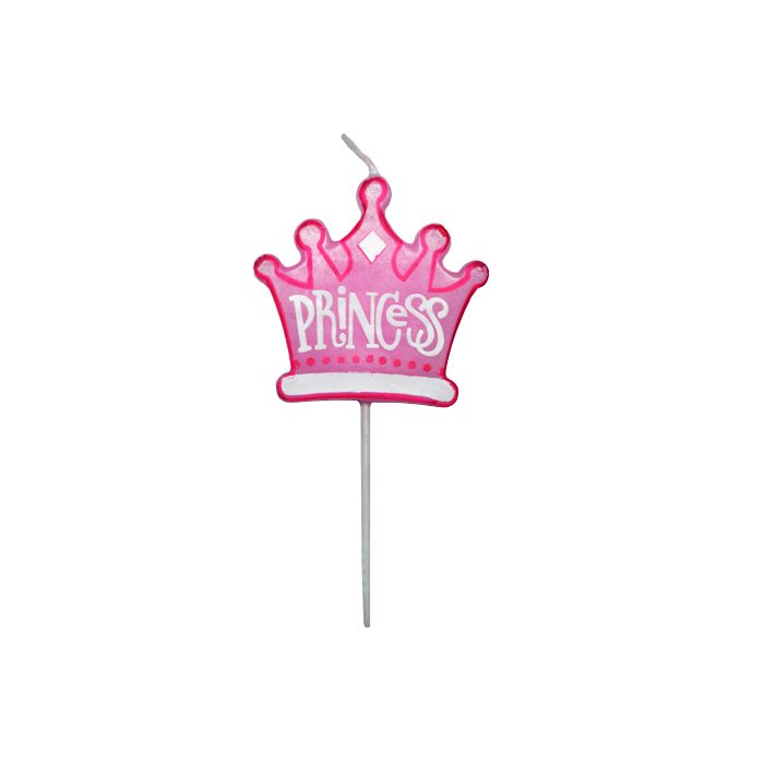 Prinsessekrone kakelys rosa 9 cm