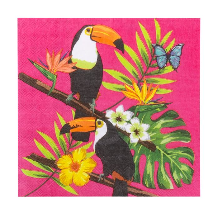 Tukanserviettar pink 20x - 33x33 cm