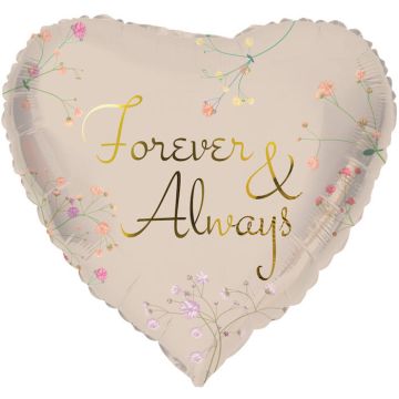 "Forever & Always" Hjarteforma Folieballong - 45 cm