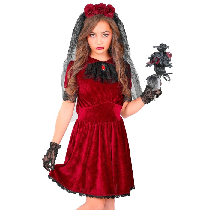 Gothic vampyrbrudekostyme for jenter
