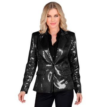 Paljettjakke for damer i sort