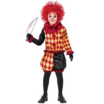 Harlekin skrekkklovnekostyme for gutter