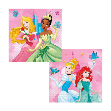 Prinsesse servietter 20x - 33 x 33 cm
