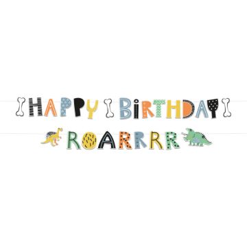 Dinosaur girlande happy birthday 2x - 14x150 cm