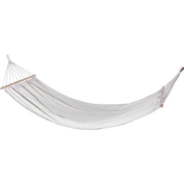 Hengekøye i bomull og polyester med trestenger, 200 x 100 cm