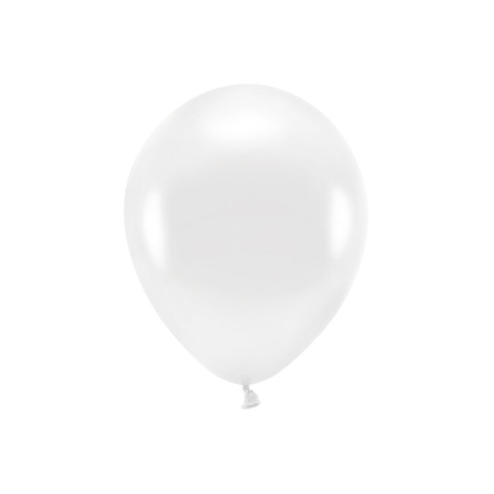 Metallic Kvit Ballongar 10x - 30 cm 