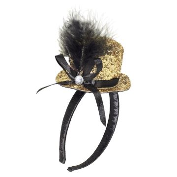 Mini Glitter Rund Hatt - Gull