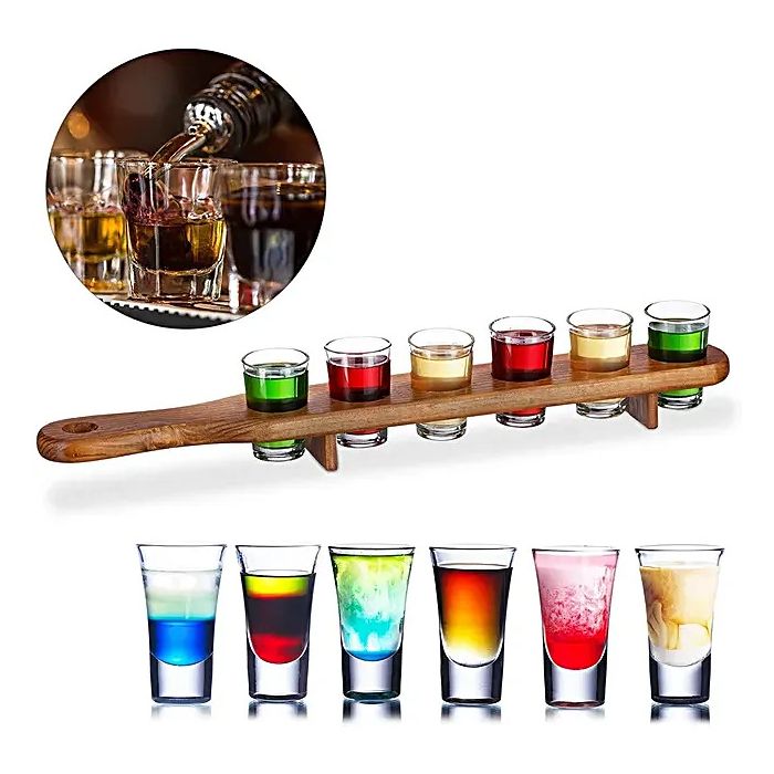 Shotholder i tre inkl. 6x shotglass