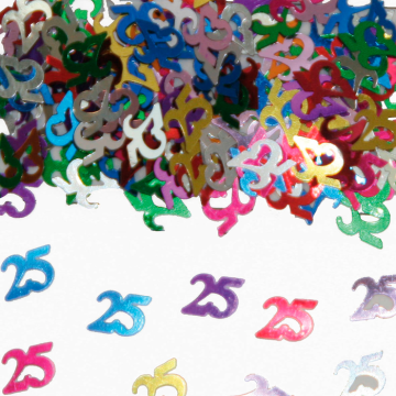 25 års konfetti i fleire fargar - 14g