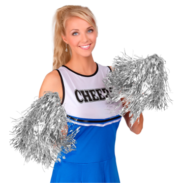 Sølv pom pom sett 2x