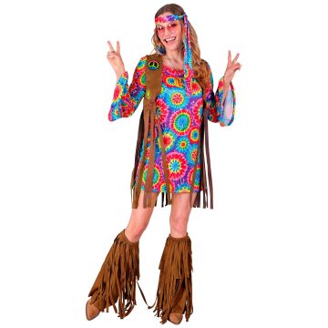 Hippie kostyme til damer - 4 deler