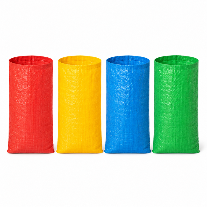 Sekkestafettposer 4x i assorterte farger - 60x104 cm