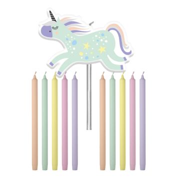 Einhorn fødselsdagslys 11x - 10 cm