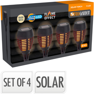 LED Solcellfakkel 4x 