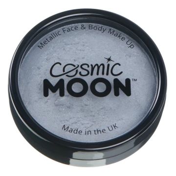 Metallic ansikts- og kroppsmaling sølv Moon Creations - 36 g
