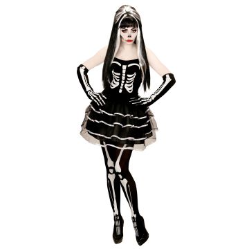 Skeletkjole for damer med hansker
