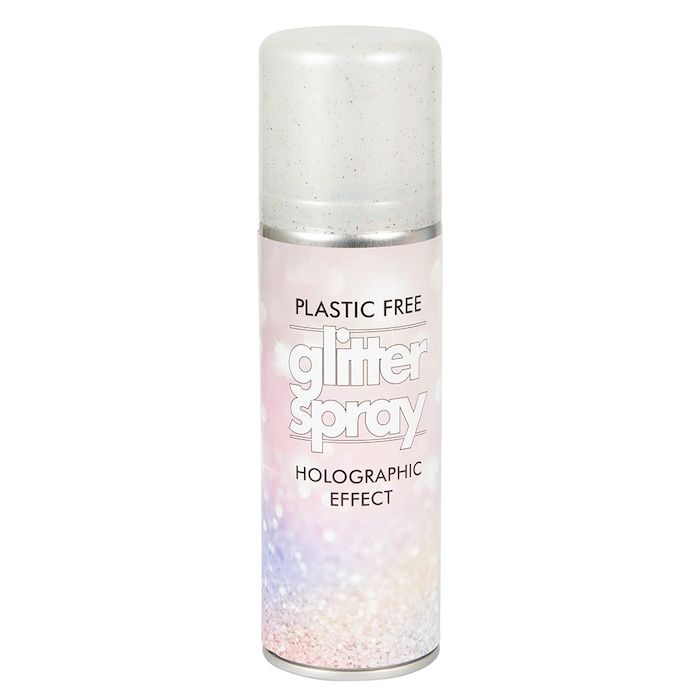 Glitterspray til kropp og hår 125 ml multifarge holografisk 