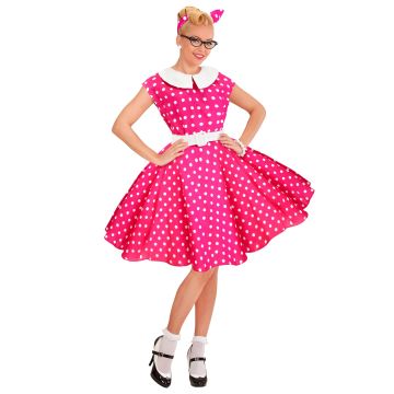 Rock'n'roll kostyme for damer i rosa